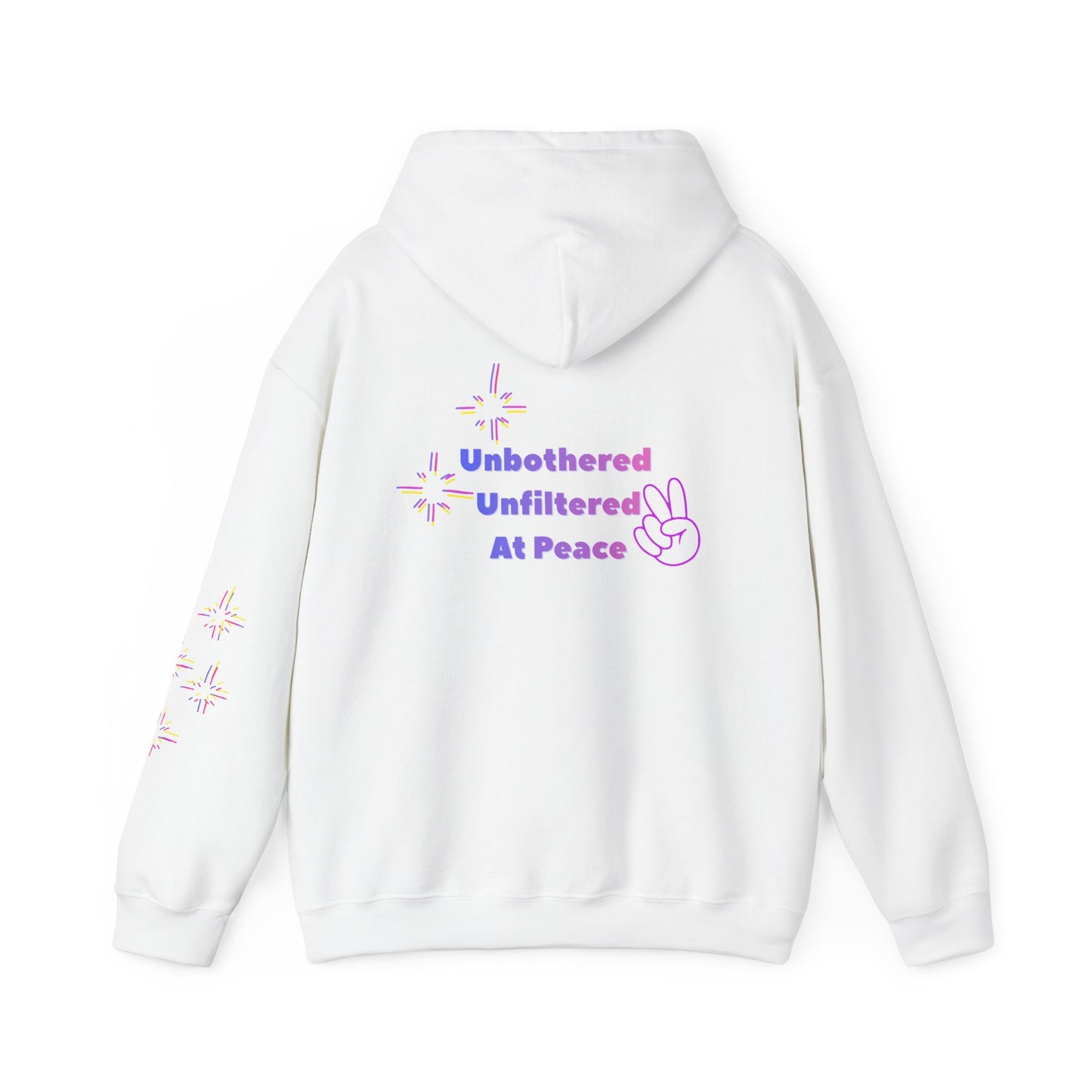 Unbothered Unfiltered At Peace Hoodie — Anti Social Media Graphic