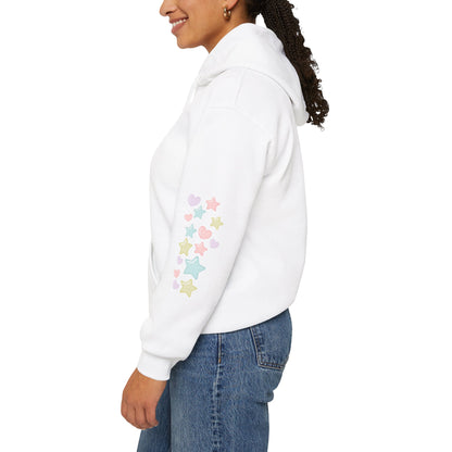 Kindness Is Your Strength  — Pastel Hearts & Stars Motivational Hoodie