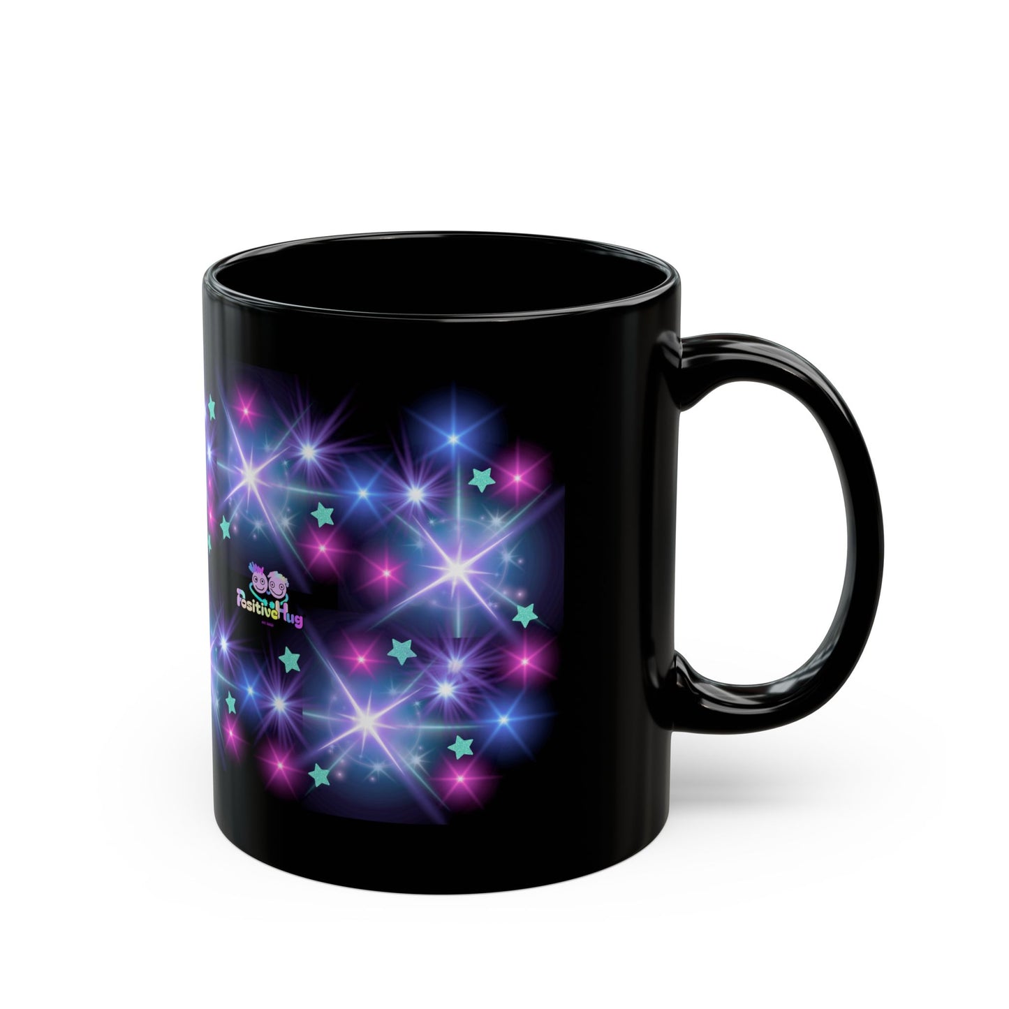 Don't let anything dull your sparkly! - Starlight Glow Black Coffee Mug — Inspirational Sparkle Design (11oz/15oz)