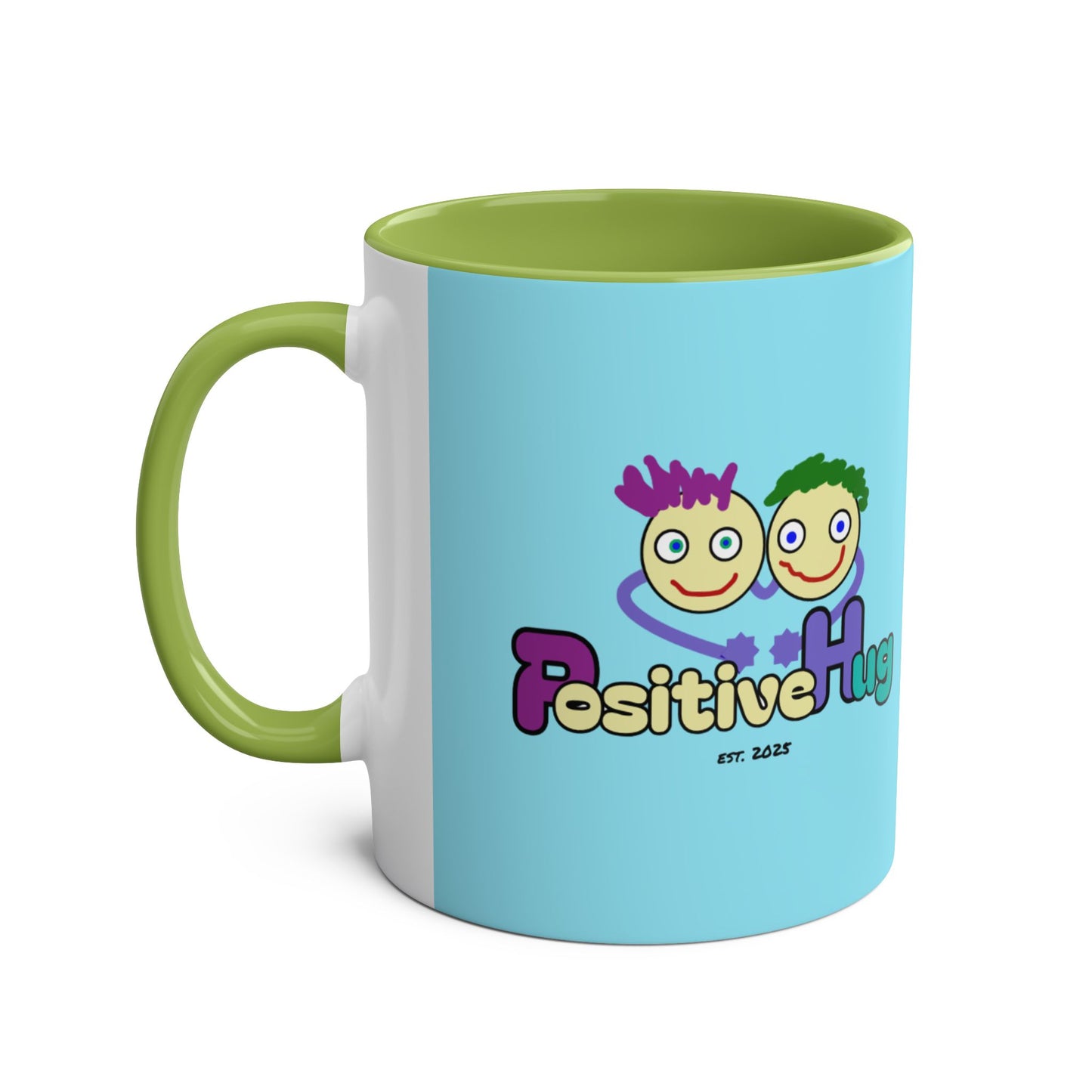 'Hey, 2025 hasn't been a failure. You've learned & grown -  New Year - PositiveHug Two-Tone Coffee Mug - 11oz, Encouraging Gift for Friends