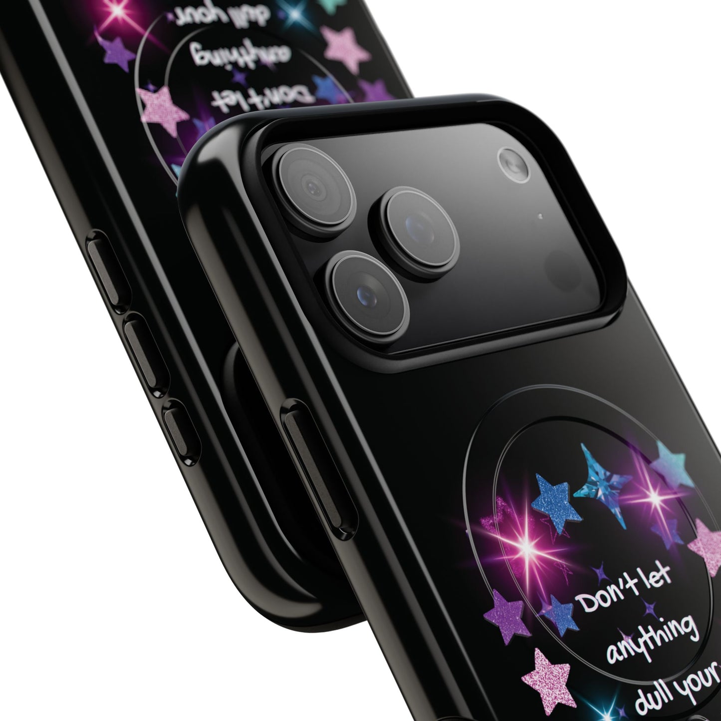 Affirmation Magnetic Phone Case — "Don't Let Anything Dull Your Sparkle" Starry Design | PositiveHug