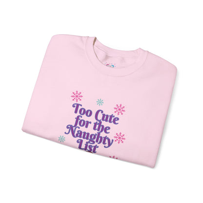 Christmas Cat Sweatshirt, Too Cute for the Naughty List | PositiveHug