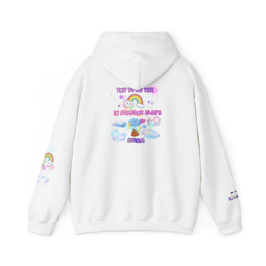 'Be the Rainbow in Someone Else's 💩 Storm' Rainbow Cloud Cute Graphic Hoodie | PositiveHug