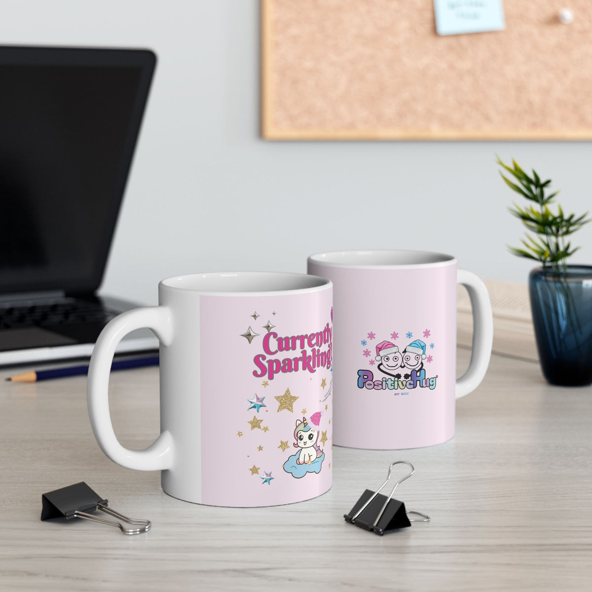 Cute Pink Unicorn Christmas Mug 11oz & 15oz | PositiveHug