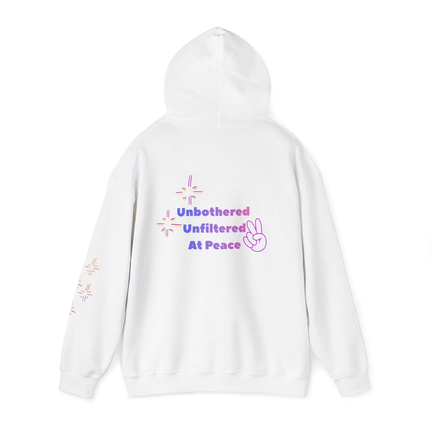 Unbothered Unfiltered At Peace Hoodie — Anti Social Media Graphic