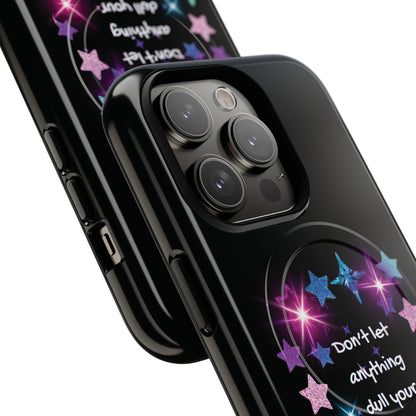 Affirmation Magnetic Phone Case — "Don't Let Anything Dull Your Sparkle" Starry Design | PositiveHug