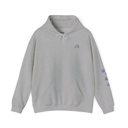 Be the person your cat thinks you are - cute hoodie with paw prints -  Design on back