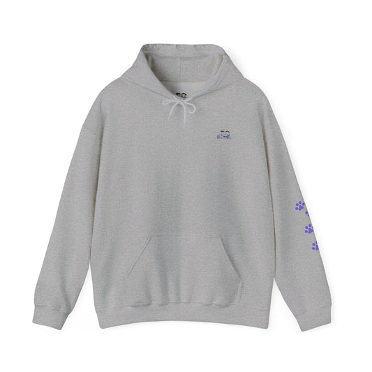 Be the person your cat thinks you are - cute hoodie with paw prints -  Design on back
