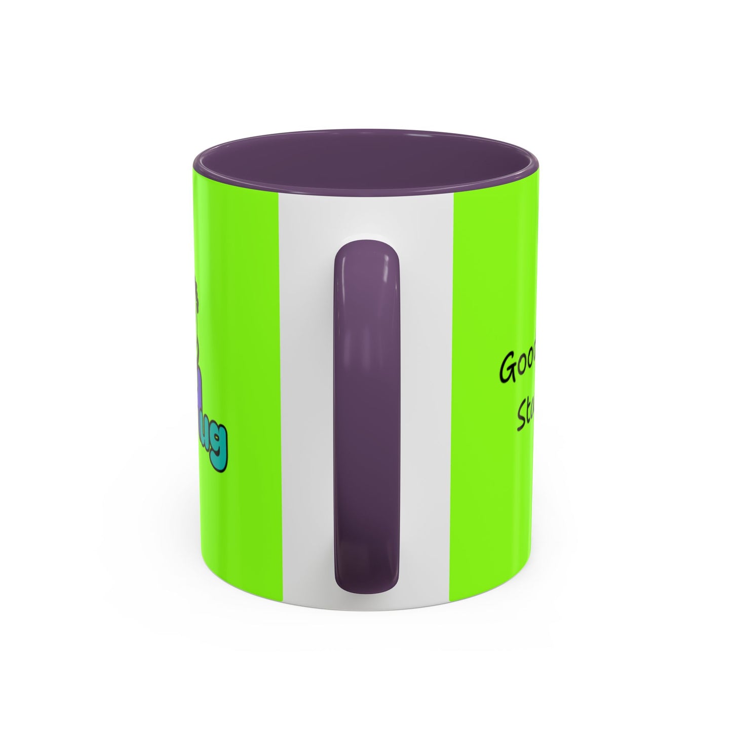 'Good Morning Starshine' Neon Cheerful Coffee Mug by PositiveHug - Green exterior