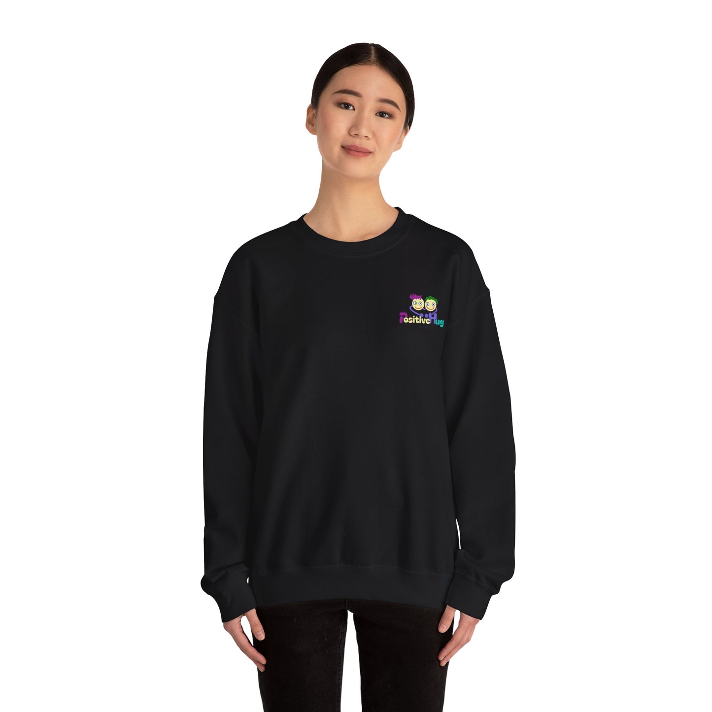 'Hey Good Luck! x ' Motivational Crewneck Sweatshirt Unisex, Quote on back