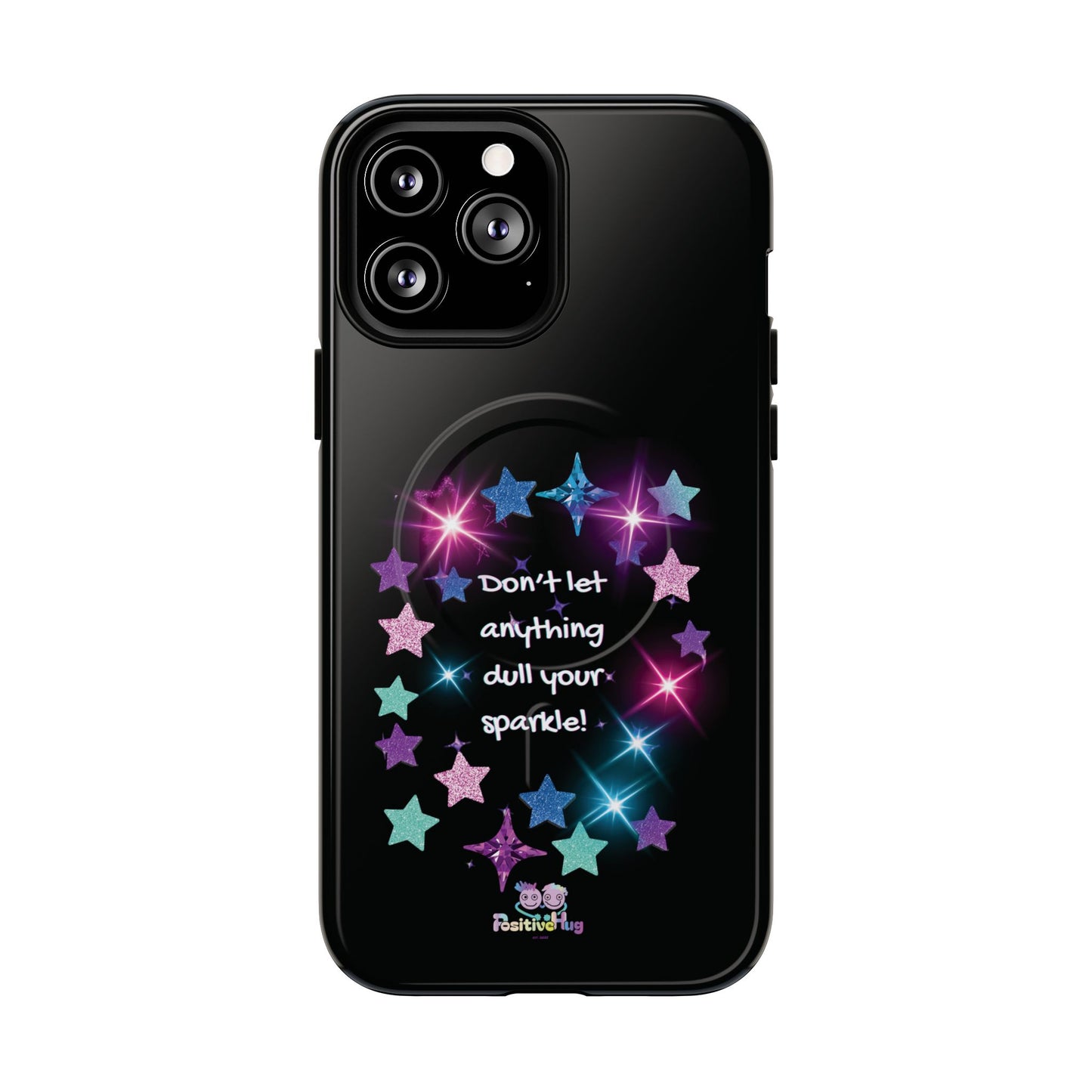 Affirmation Magnetic Phone Case — "Don't Let Anything Dull Your Sparkle" Starry Design | PositiveHug