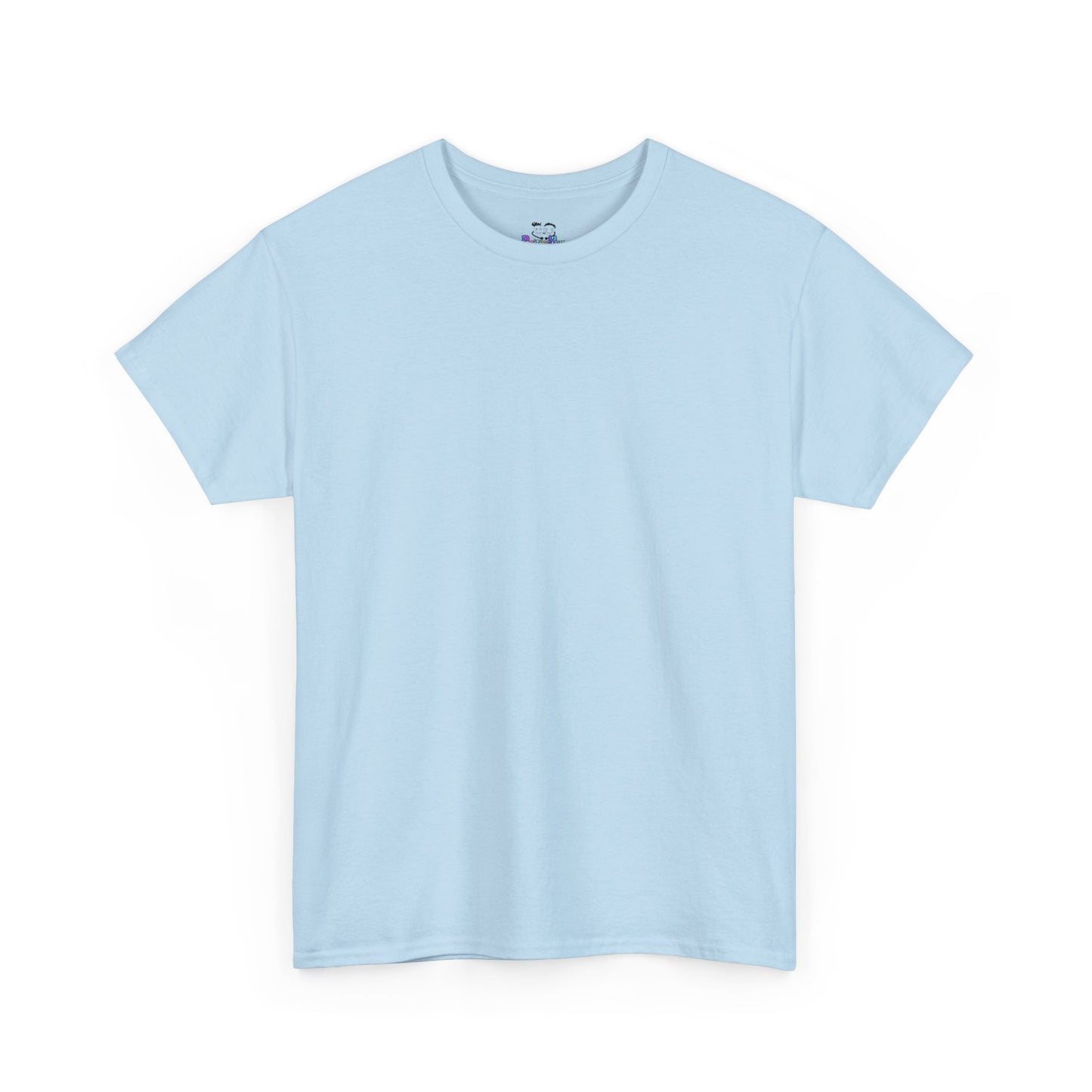 Cute Playful PositiveHug logo Tee with Hearts, Stars Back Graphic