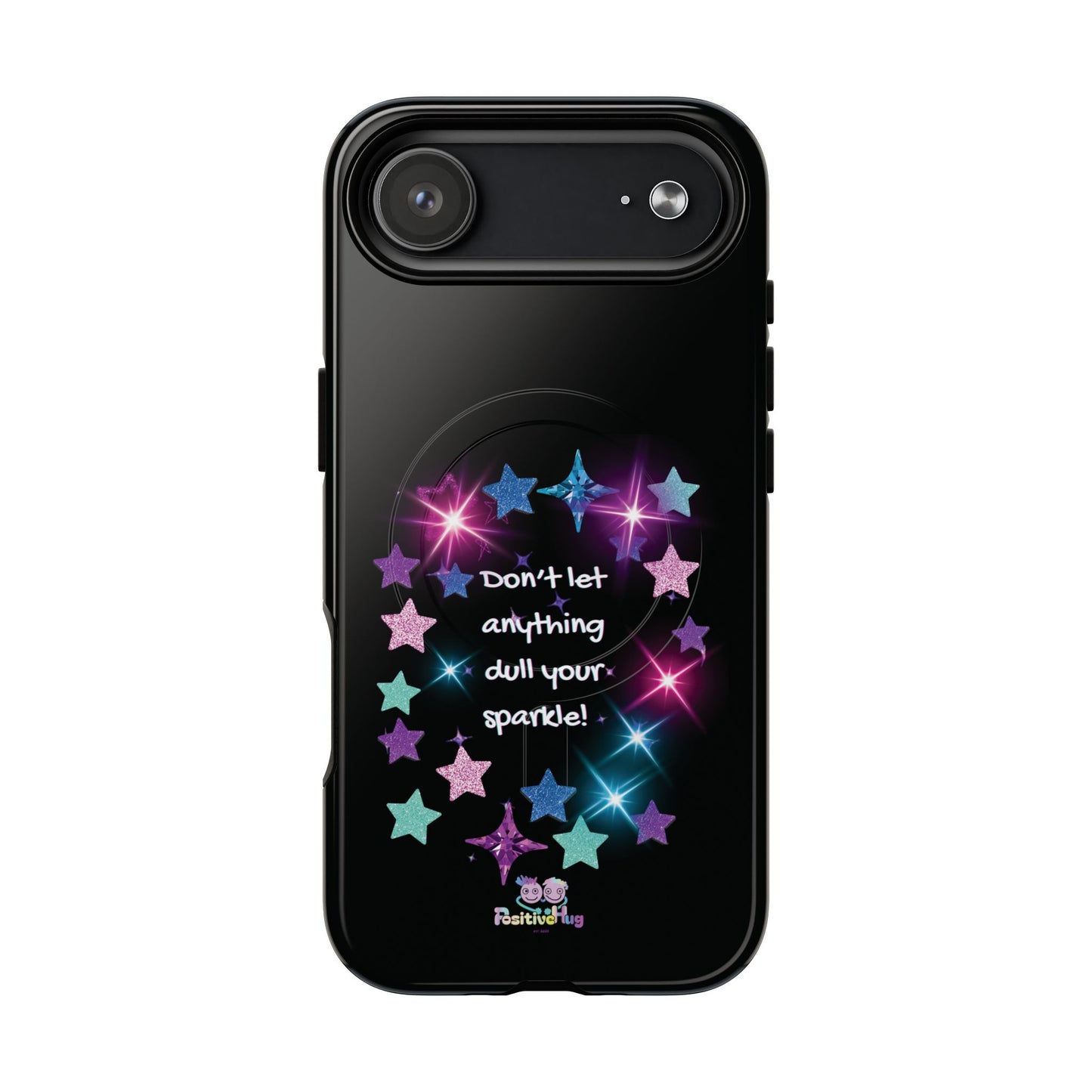 Affirmation Magnetic Phone Case — "Don't Let Anything Dull Your Sparkle" Starry Design | PositiveHug