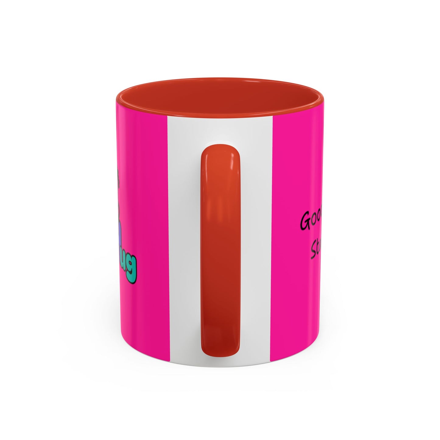 'Good Morning Starshine' Neon Cheerful Coffee Mug by PositiveHug - Pink exterior
