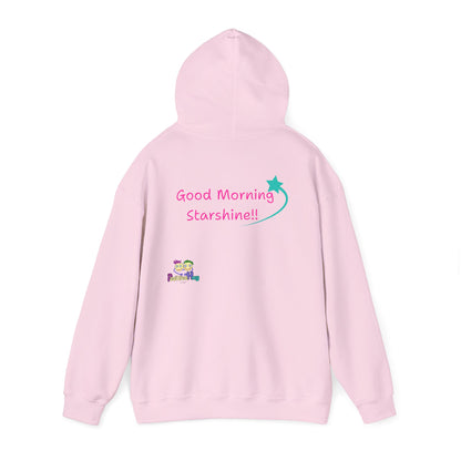 'Good Morning Starshine' Unisex Hooded Sweatshirt by PositiveHug - Design on back