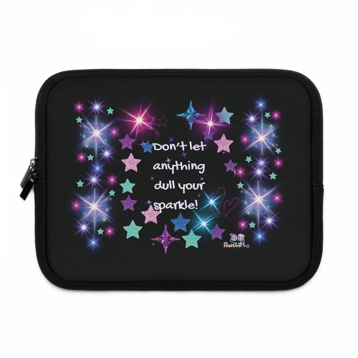 Sparkle Stars Laptop Sleeve — "Don't let anything dull your sparkle!" Inspirational Glitter Tech Case