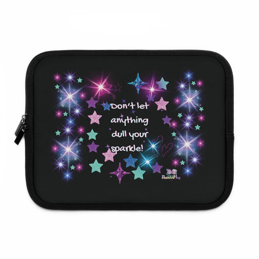 Sparkle Stars Laptop Sleeve — "Don't let anything dull your sparkle!" Inspirational Glitter Tech Case