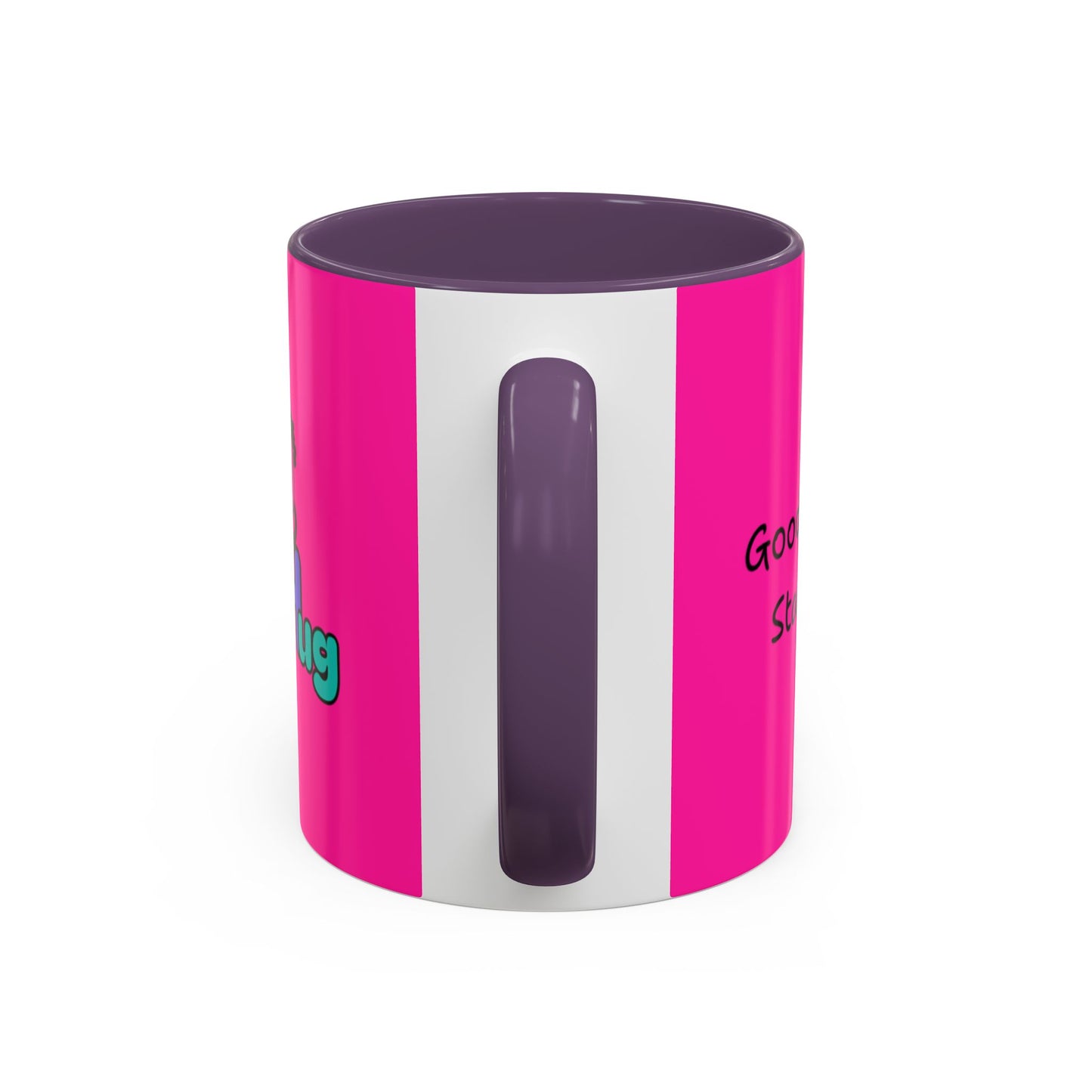 'Good Morning Starshine' Neon Cheerful Coffee Mug by PositiveHug - Pink exterior