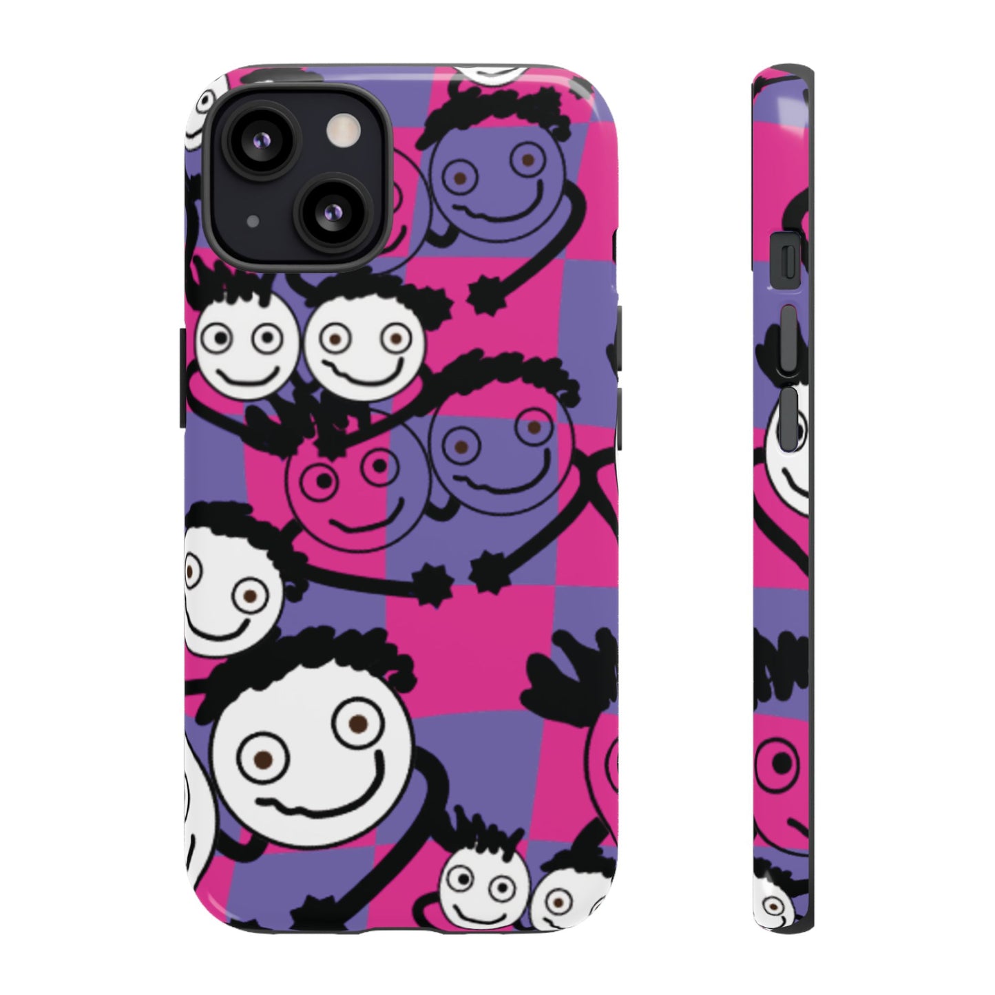 Positive Vibes Phone Case - By PositiveHug Happy, Colorful Tough Case - Pink & Purple