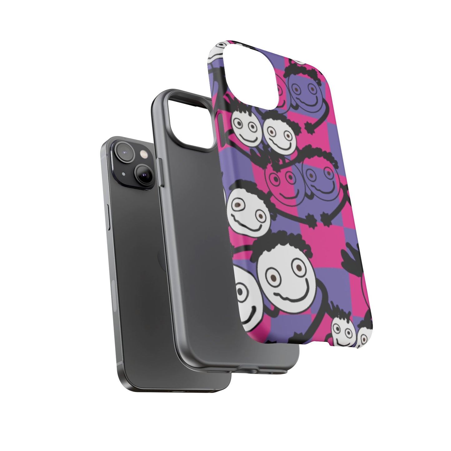Positive Vibes Phone Case - By PositiveHug Happy, Colorful Tough Case - Pink & Purple