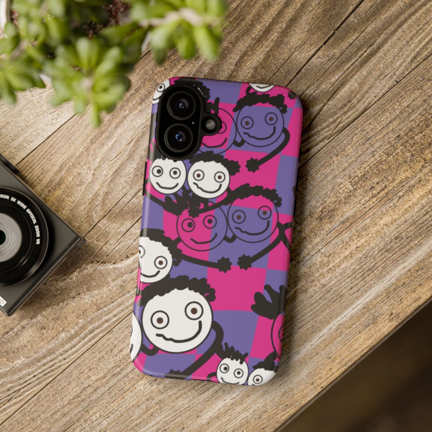 Positive Vibes Phone Case - By PositiveHug Happy, Colorful Tough Case - Pink & Purple