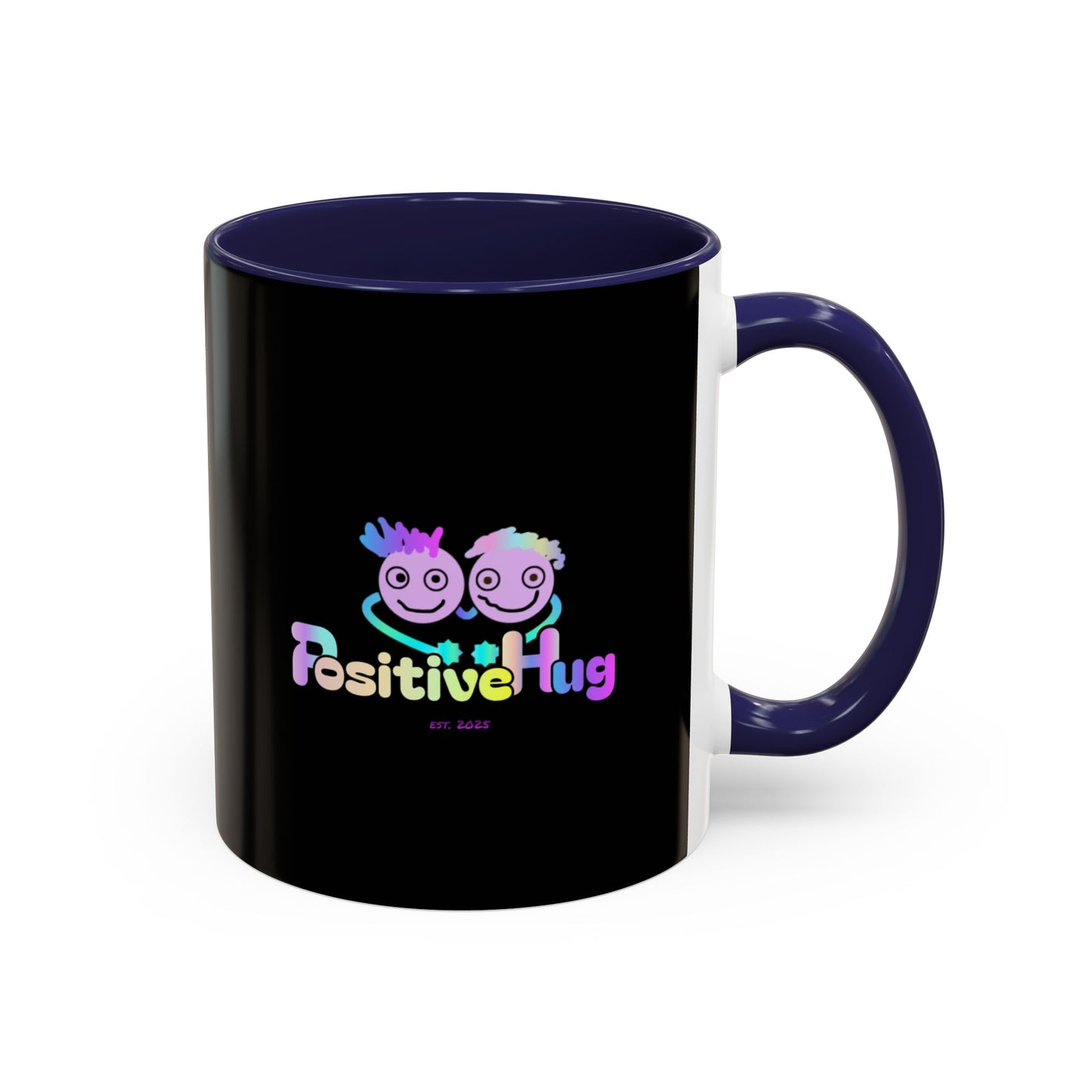 Bright Positivity Good Morning Starshine Neon Cheerful Coffee Mug by PositiveHug - Black exterior
