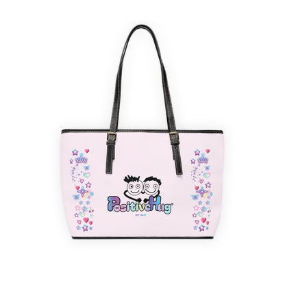 Cute AF Pink Vegan Leather Shoulder Bag — Kawaii Graphic Tote | PositiveHug