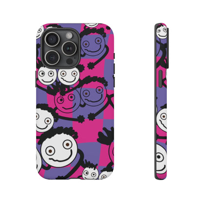 Positive Vibes Phone Case - By PositiveHug Happy, Colorful Tough Case - Pink & Purple