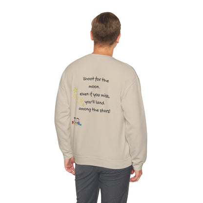 Shoot for the moon - Motivational Inspiring Sweatshirt for Entrepreneurs Small Business Owners and CEOs