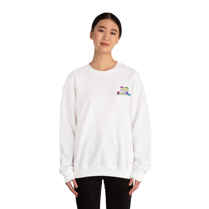 'Hey Good Luck! x ' Motivational Crewneck Sweatshirt Unisex, Quote on back