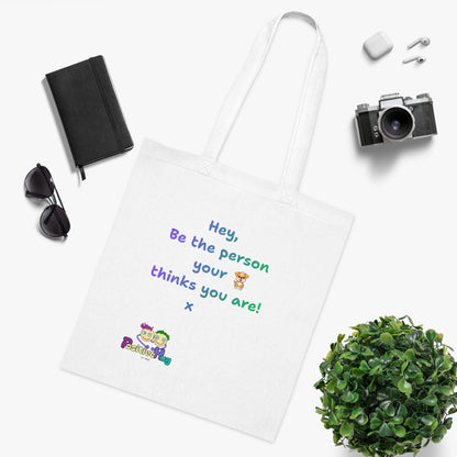 'Hey, Be the person your dog thinks you are x 'Positive Vibes Cotton Tote Bag - by PositiveHug