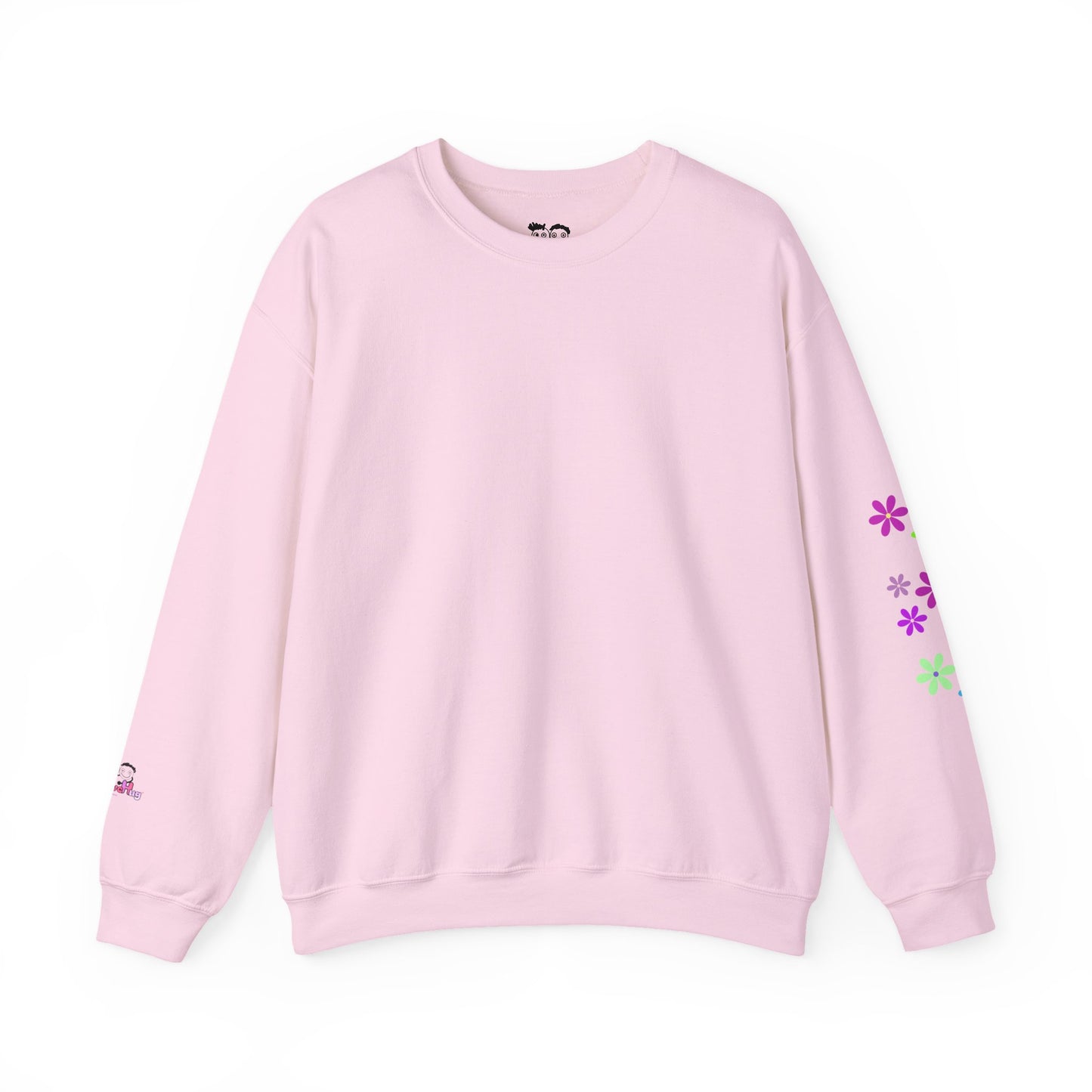 Women's Empowerment Crewneck Sweatshirt — "Pink? Yes. Brains? Absolutely." | PositiveHug