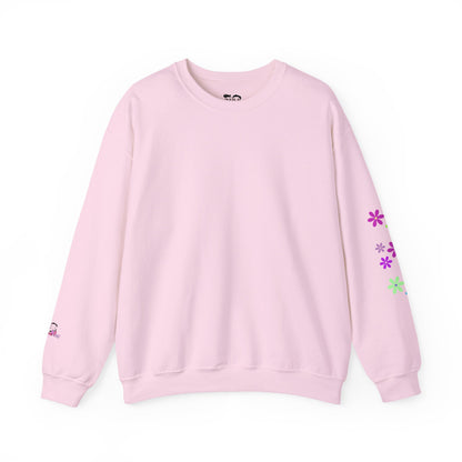 Women's Empowerment Crewneck Sweatshirt — "Pink? Yes. Brains? Absolutely." | PositiveHug