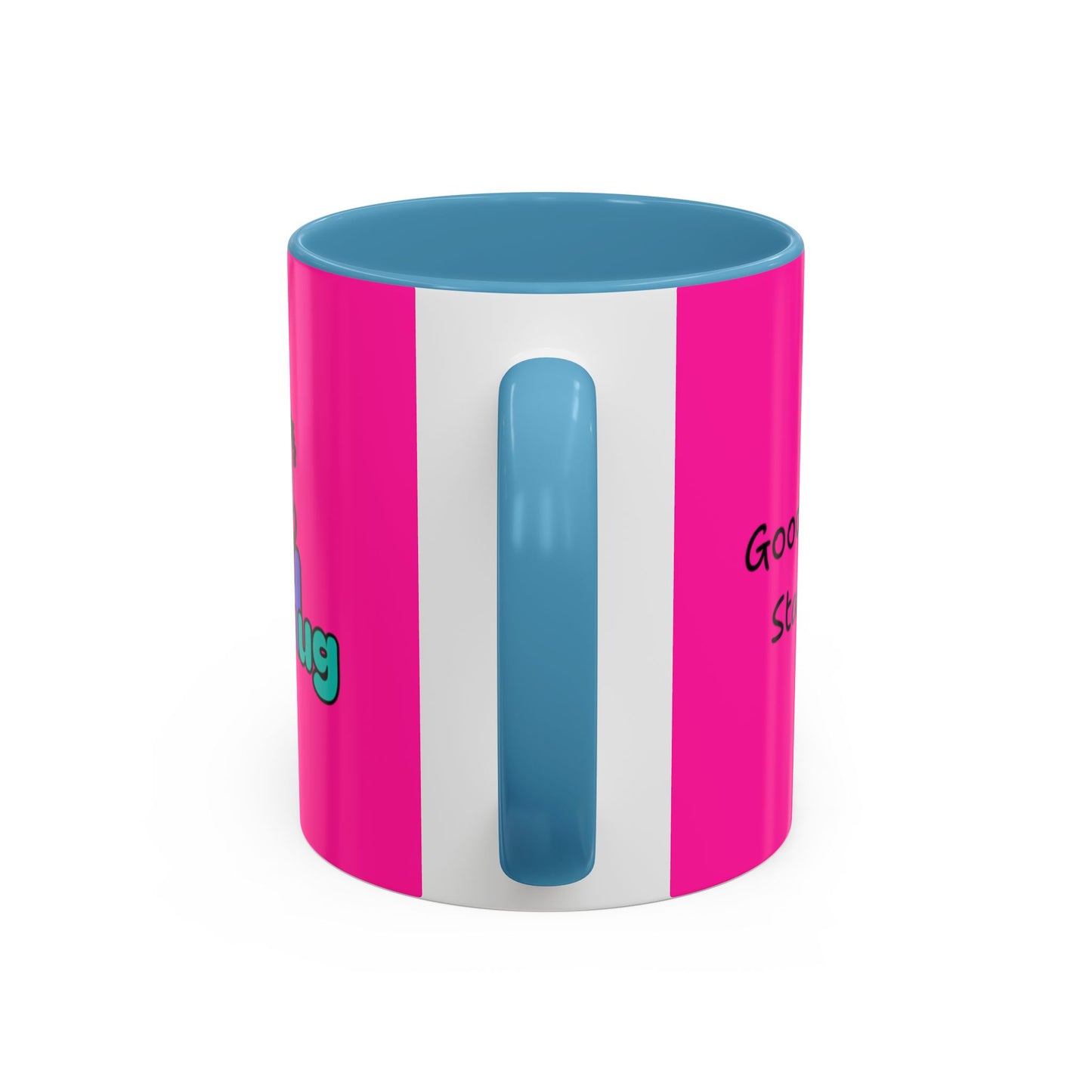 'Good Morning Starshine' Neon Cheerful Coffee Mug by PositiveHug - Pink exterior