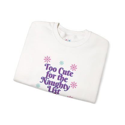 Christmas Cat Sweatshirt, Too Cute for the Naughty List | PositiveHug