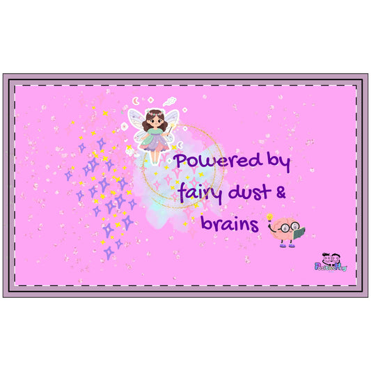 Doormat -  "Powered by Fairy Dust & Brains" Pink Welcome Mat