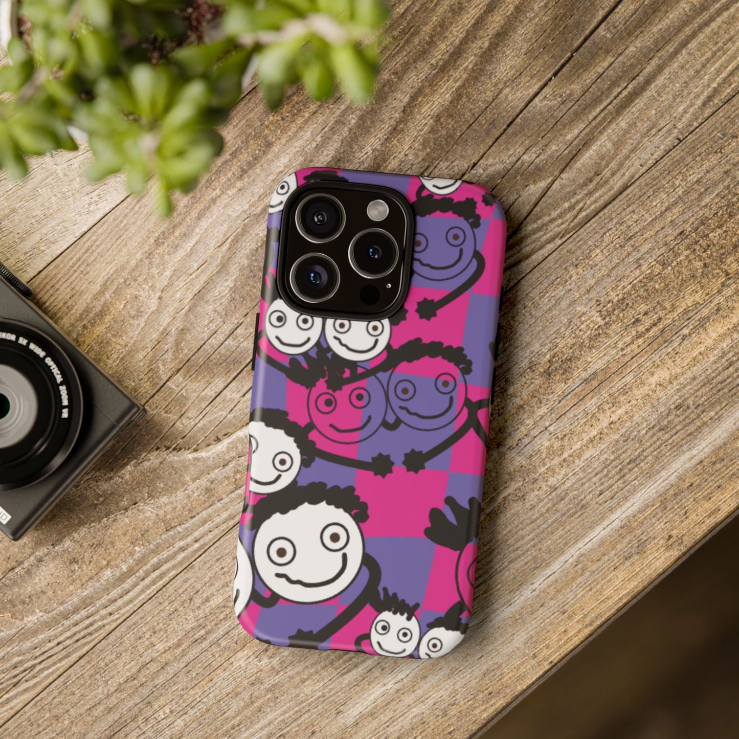 Positive Vibes Phone Case - By PositiveHug Happy, Colorful Tough Case - Pink & Purple