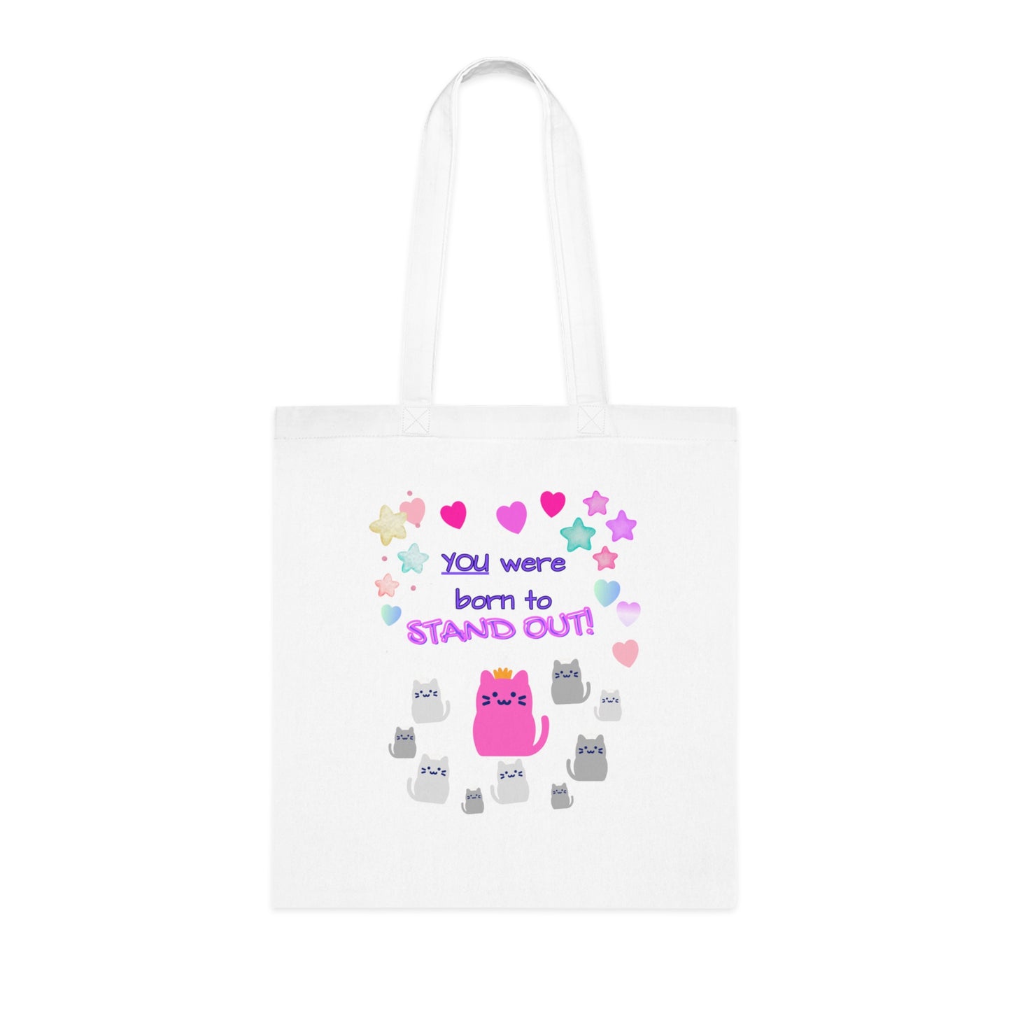 You Were Born to Stand Out — Cute Cat Cotton Tote Bag