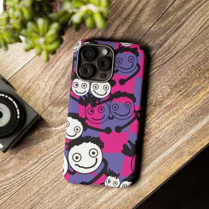 Positive Vibes Phone Case - By PositiveHug Happy, Colorful Tough Case - Pink & Purple