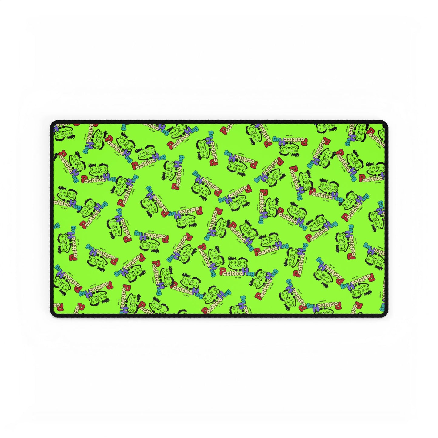 Colorful Desk Mat by PositiveHug - All Over Logo Design - Fun Office Decor Unique Gift Idea