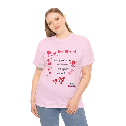 Be Your Own Valentine Tee | Cute Playful Heart Cupid Design | Self-Love & Self Kindness