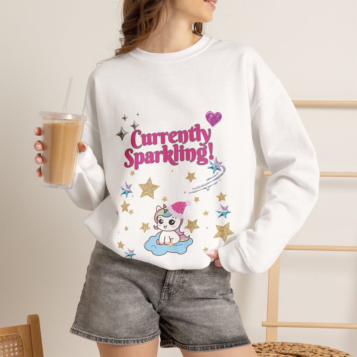 Currently Sparkling Unicorn Christmas Sweatshirt for Women | PositiveHug