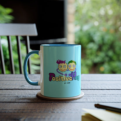 'Hey, 2025 hasn't been a failure. You've learned & grown -  New Year - PositiveHug Two-Tone Coffee Mug - 11oz, Encouraging Gift for Friends