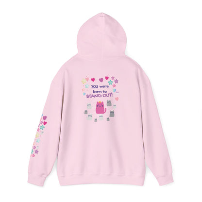 Cute Cat Graphic Hoodie — "You Were Born to Stand Out"