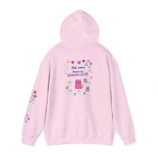 Cute Cat Graphic Hoodie — "You Were Born to Stand Out"