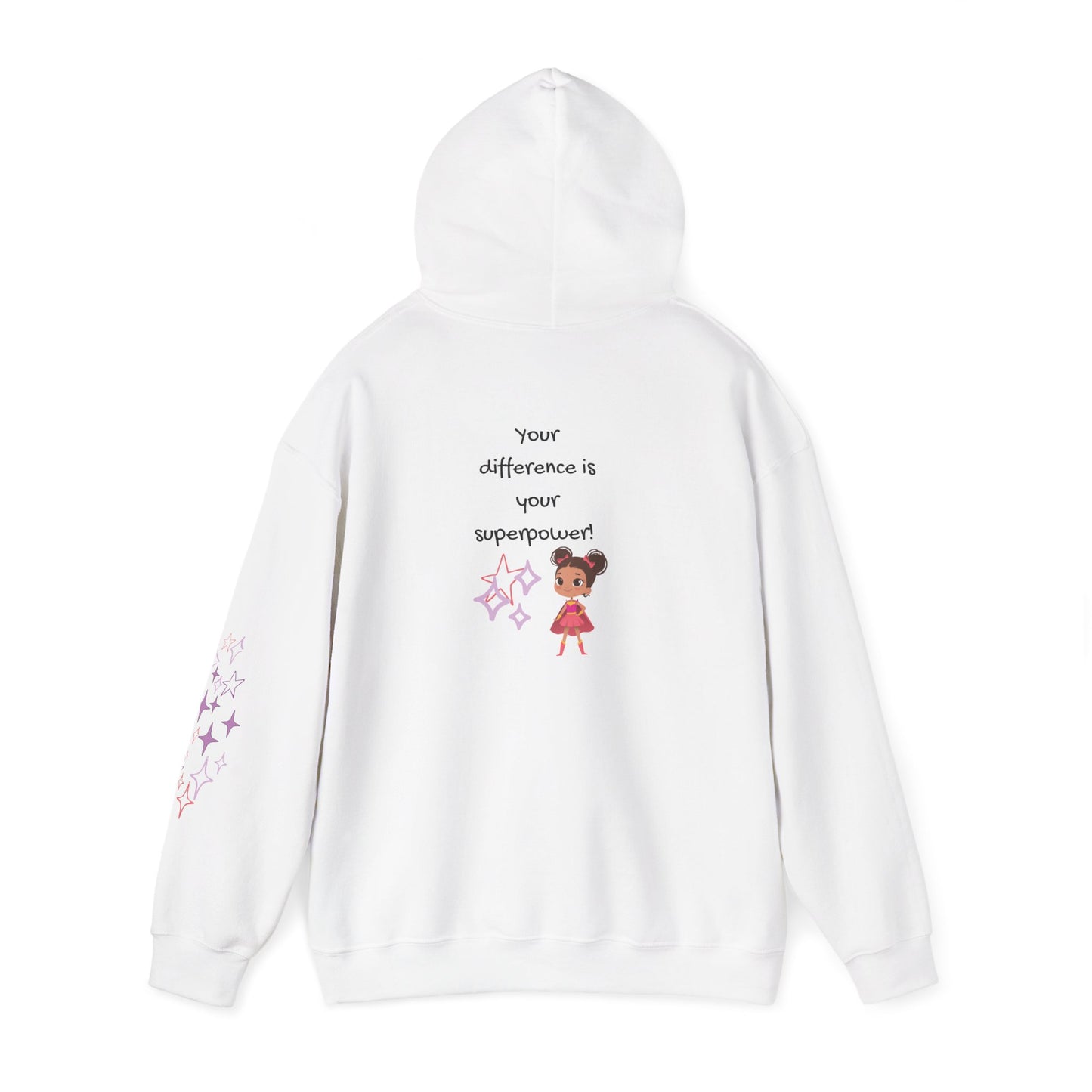 Your Difference Is Your Superpower -  Female Empowerment Graphic Hoodie - Graphic Back