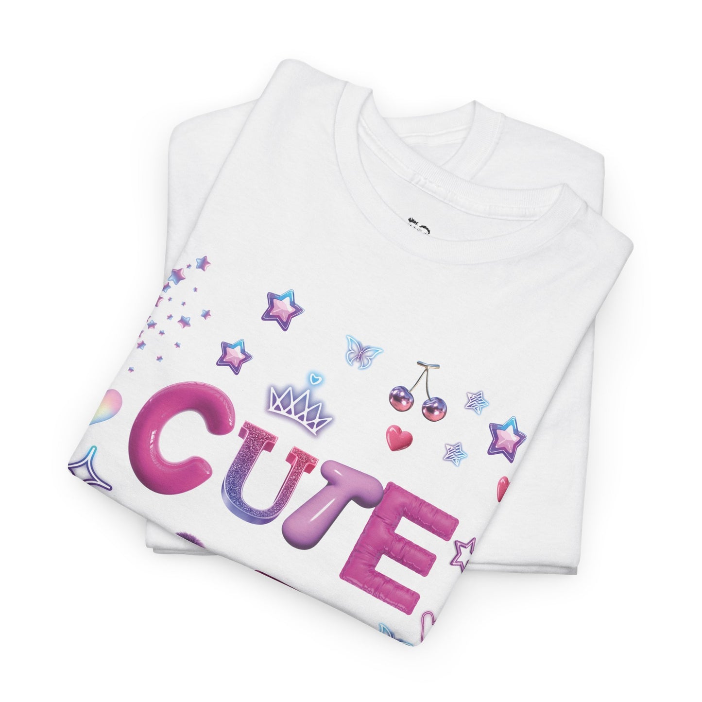 "Cute AF!" Kawaii Heart & Stars Graphic T-Shirt | PositiveHug