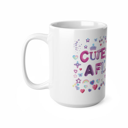 "Cute AF!" Kawaii Pastel Ceramic Coffee Mug | 11oz & 15oz | PositiveHug