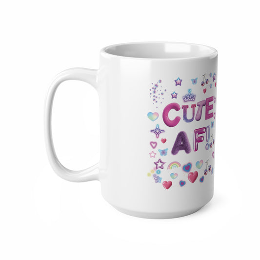 "Cute AF!" Kawaii Pastel Ceramic Coffee Mug | 11oz & 15oz | PositiveHug