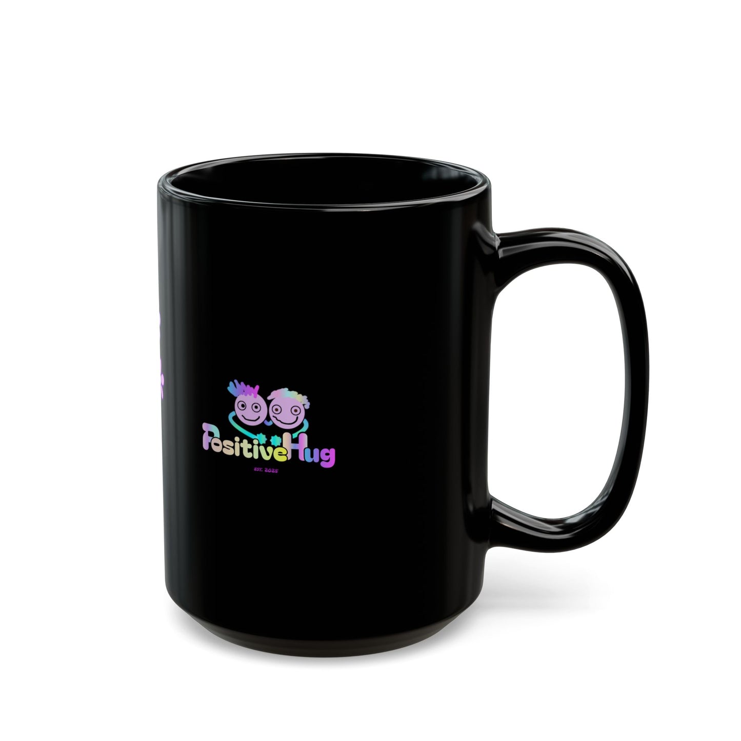 "Follow Your Dreams" PositiveHug Black Mug — Colourful Cute Coffee Cup | 11oz & 15oz | PositiveHug